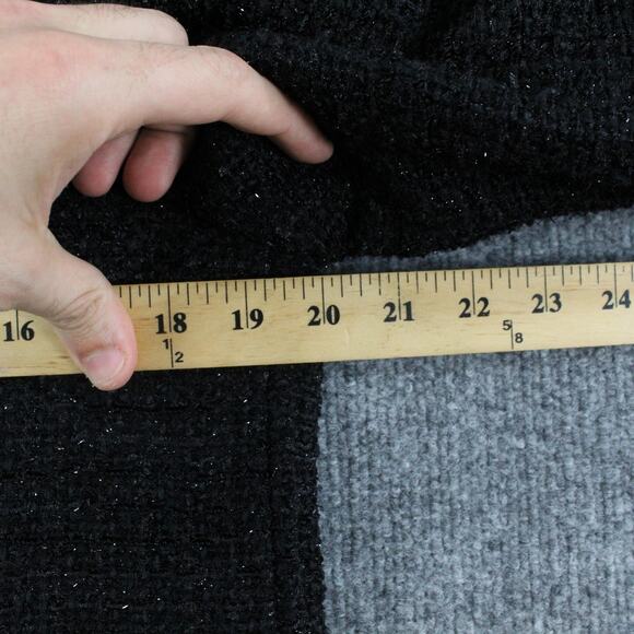 Zara Jacket Women Medium Metallic Thread Tweed Cropped Blazer Black Party Office - Picture 9 of 10